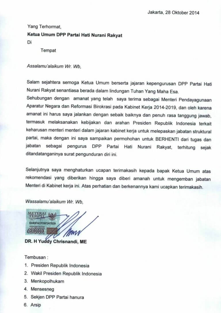 [Doc] Contoh Surat Pengunduran Diri Resmi PNS dan Formal