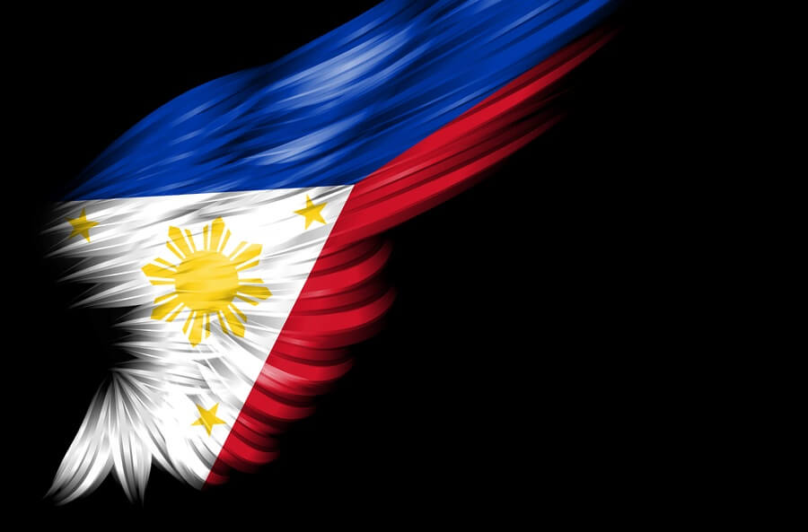 Flag Of The Philippines On Wing
