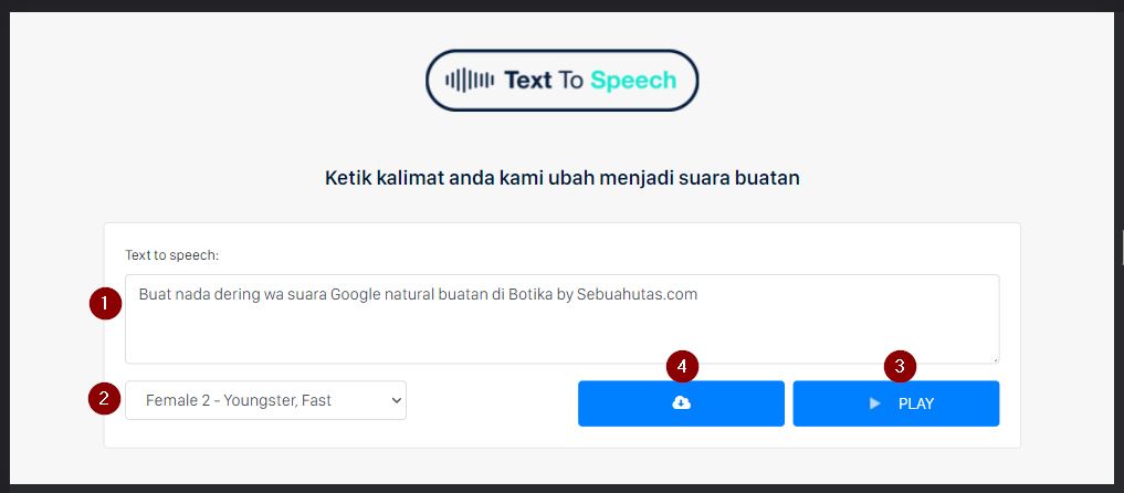 Cara Ubah Teks Indonesia Ke Suara Botika Speech