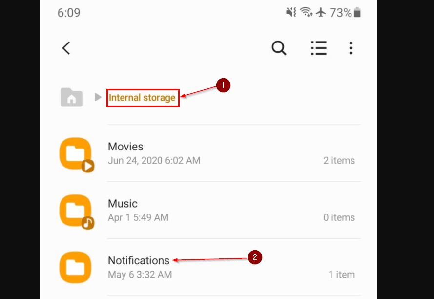 Folder Notifications Di Android Untuk Nada Dering