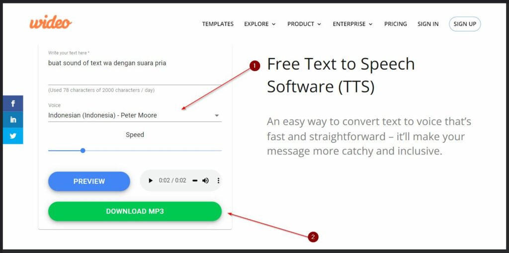 Buat Sound Of Text Pria Bahasa Indonesia Dengan Wideo Text To Speech