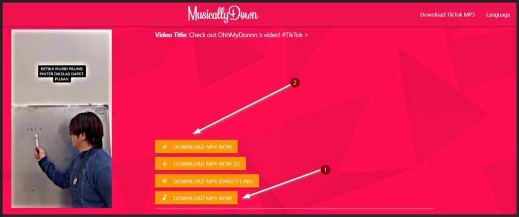 Proses Konversi Otomatis Video Tiktok Ke Mp3 Di Musicallydown Com