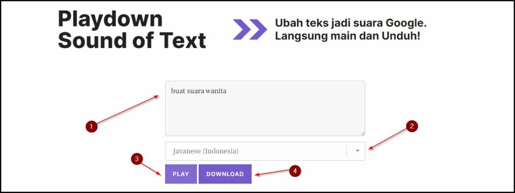 Buat Suara Wanita Manja Bahasa Jawa Di Situs Sound Of Text Playdown
