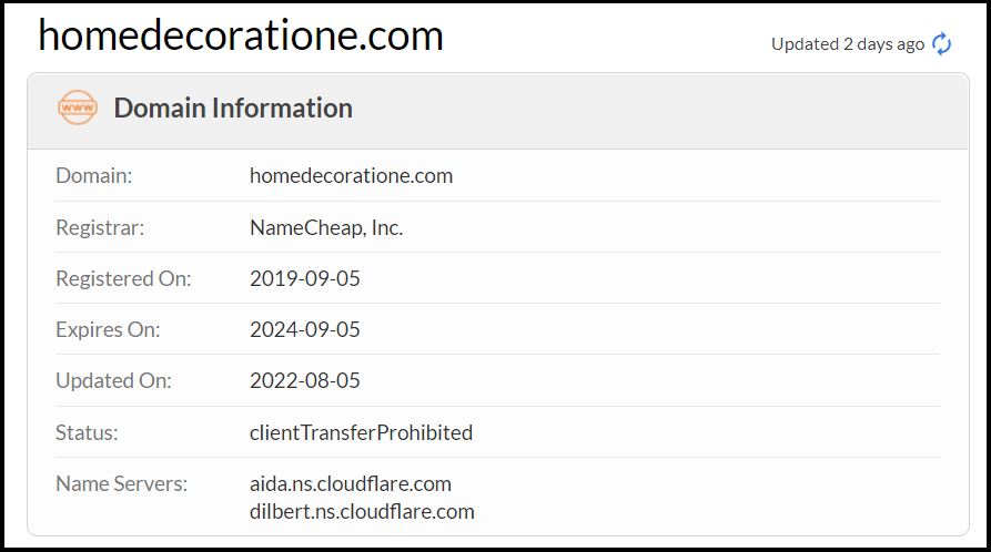 Situs Homedecoratione Tiktok Didaftarkan Pada 2019 Dengan Dukungan Teknologi Cloudflare